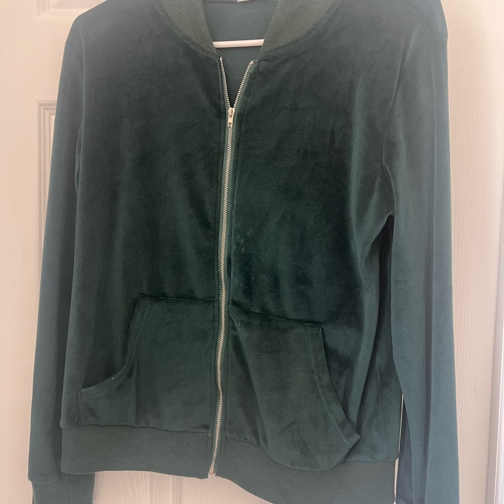 Elegant Forest Green Bomber Jacket